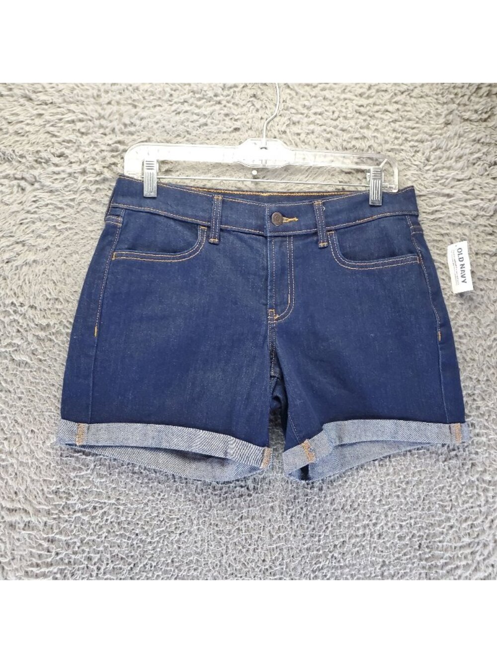 Old Navy Shorts Womens 0 Blue Mid-Rise Folded Hem Stretch Denim Jorts *NWT*